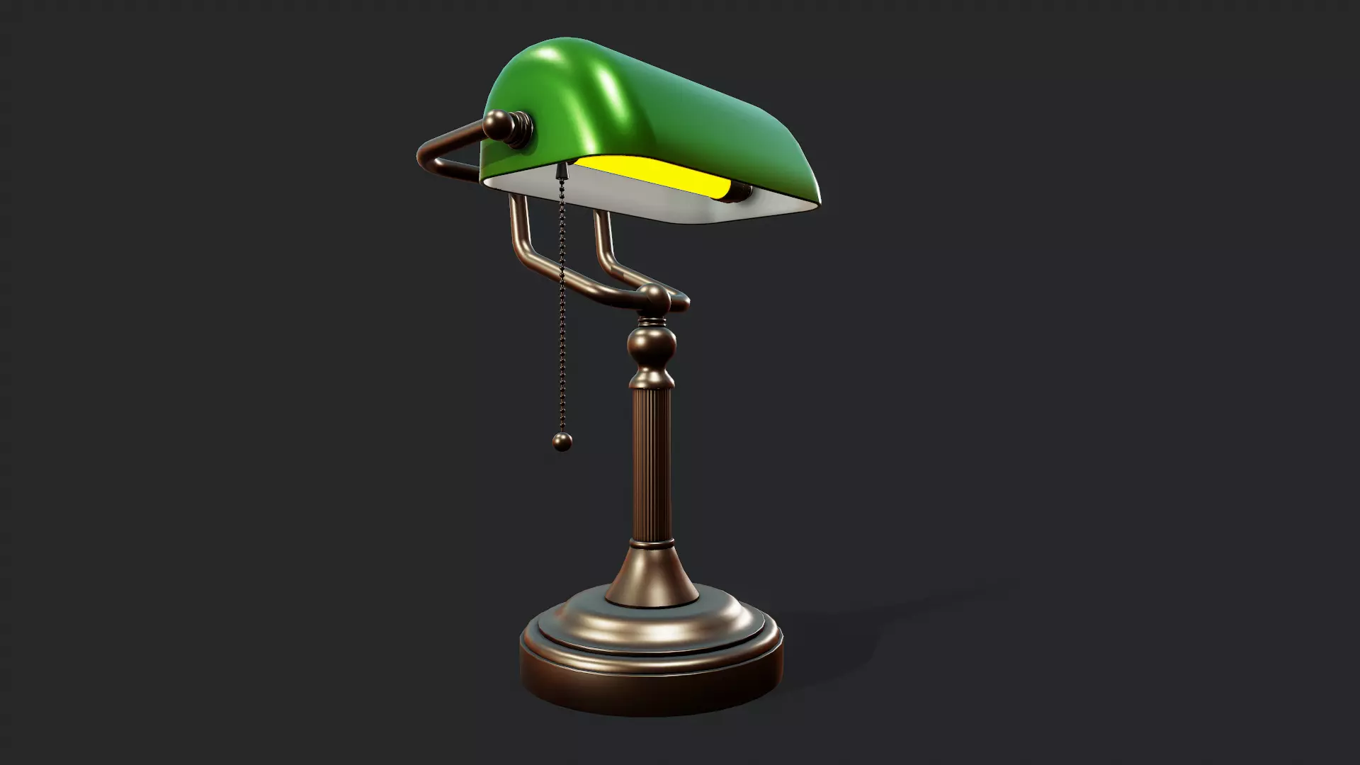 Bankers Lamp - Tutorial Included Low-poly 3D model