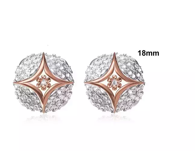 Women Stud Earring STL OBJ FBX JCD Details