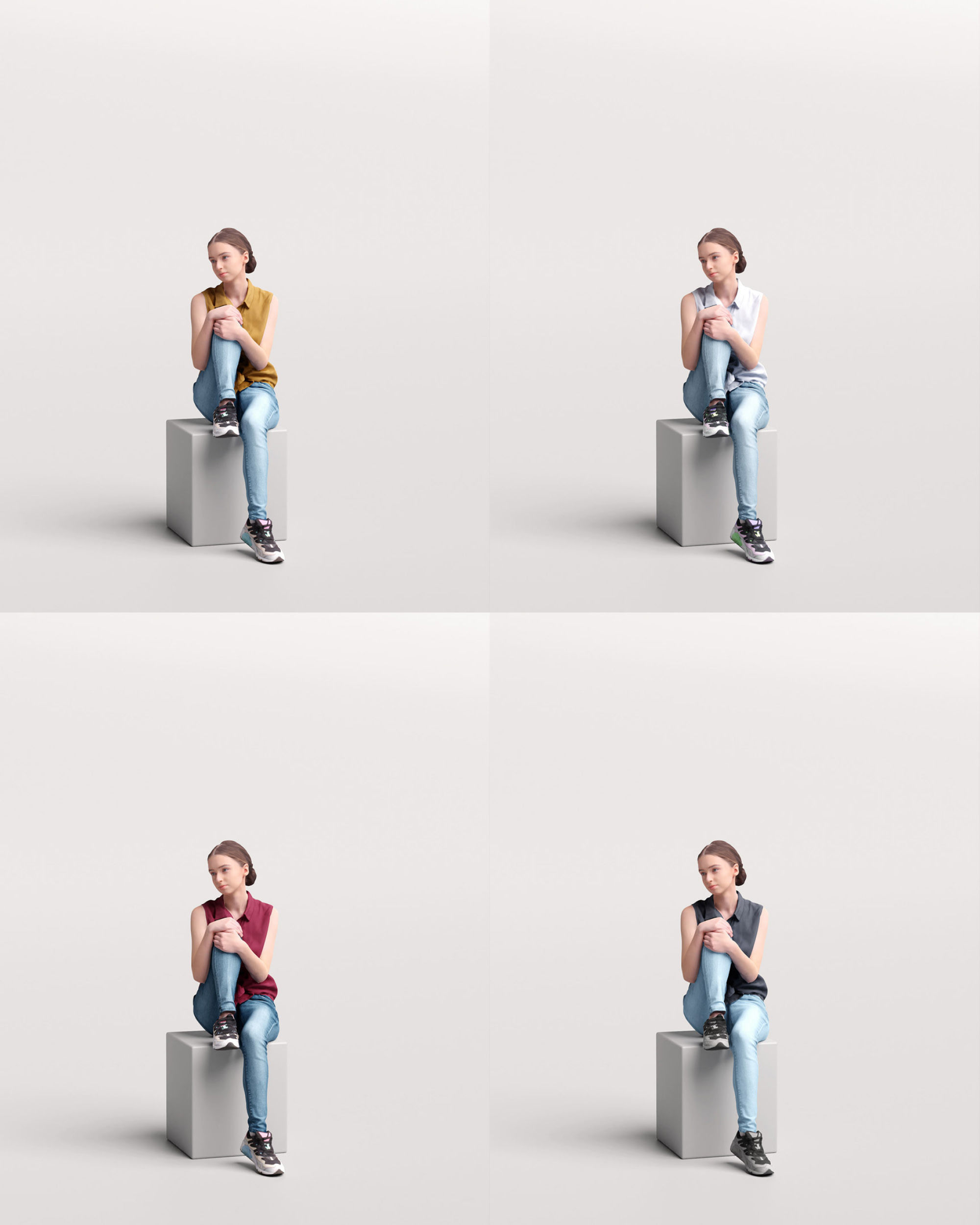 Humano 12- Collection 2203 - SITTING PEOPLE - 12 x 3D models  3D model_21