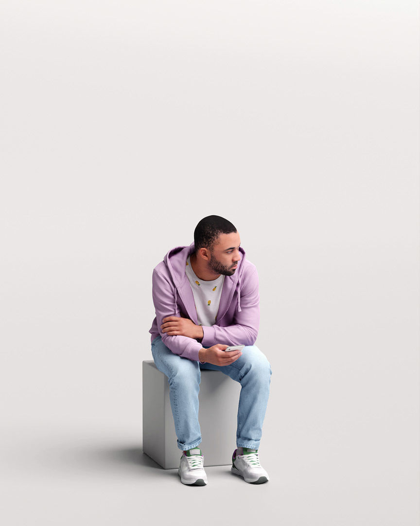 Humano 12- Collection 2203 - SITTING PEOPLE - 12 x 3D models  3D model_10