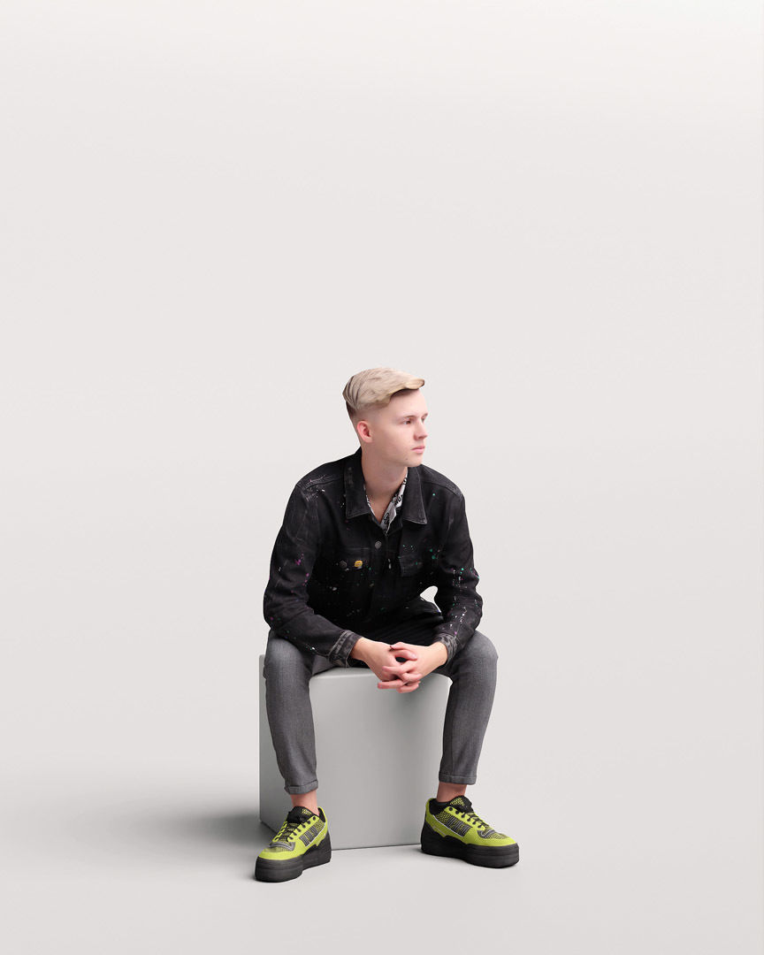 Humano 12- Collection 2203 - SITTING PEOPLE - 12 x 3D models  3D model_2