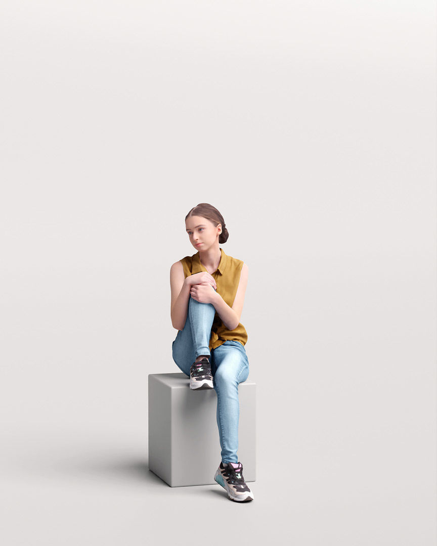 Humano 12- Collection 2203 - SITTING PEOPLE - 12 x 3D models  3D model_6