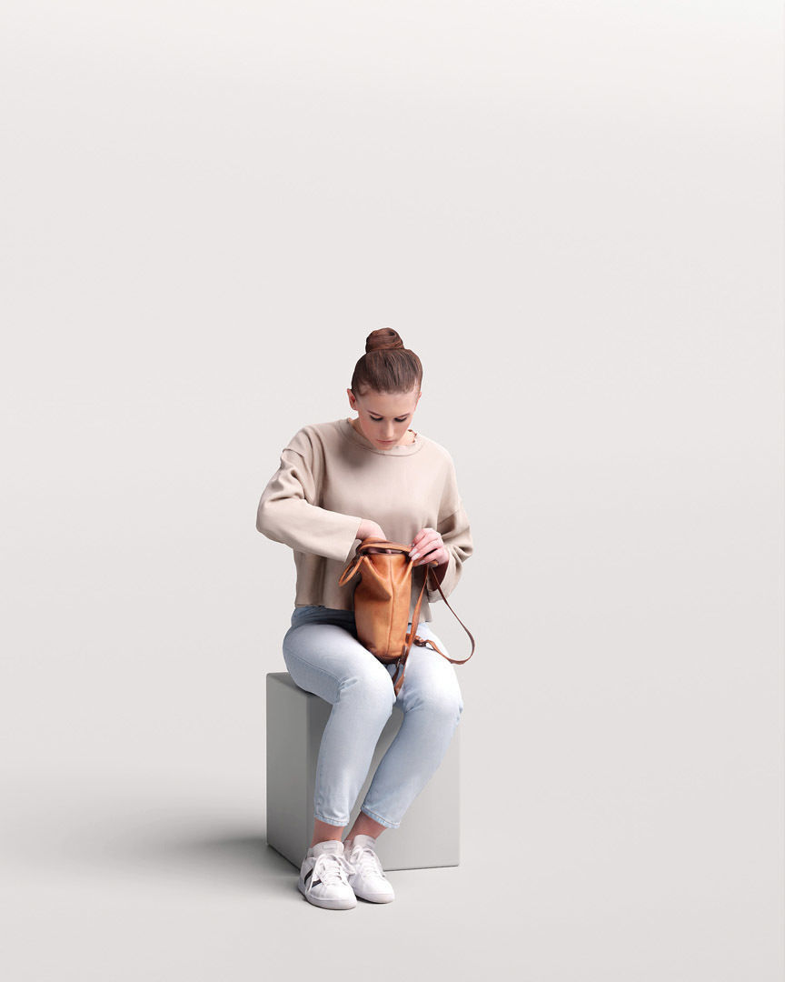 Humano 12- Collection 2203 - SITTING PEOPLE - 12 x 3D models  3D model_8