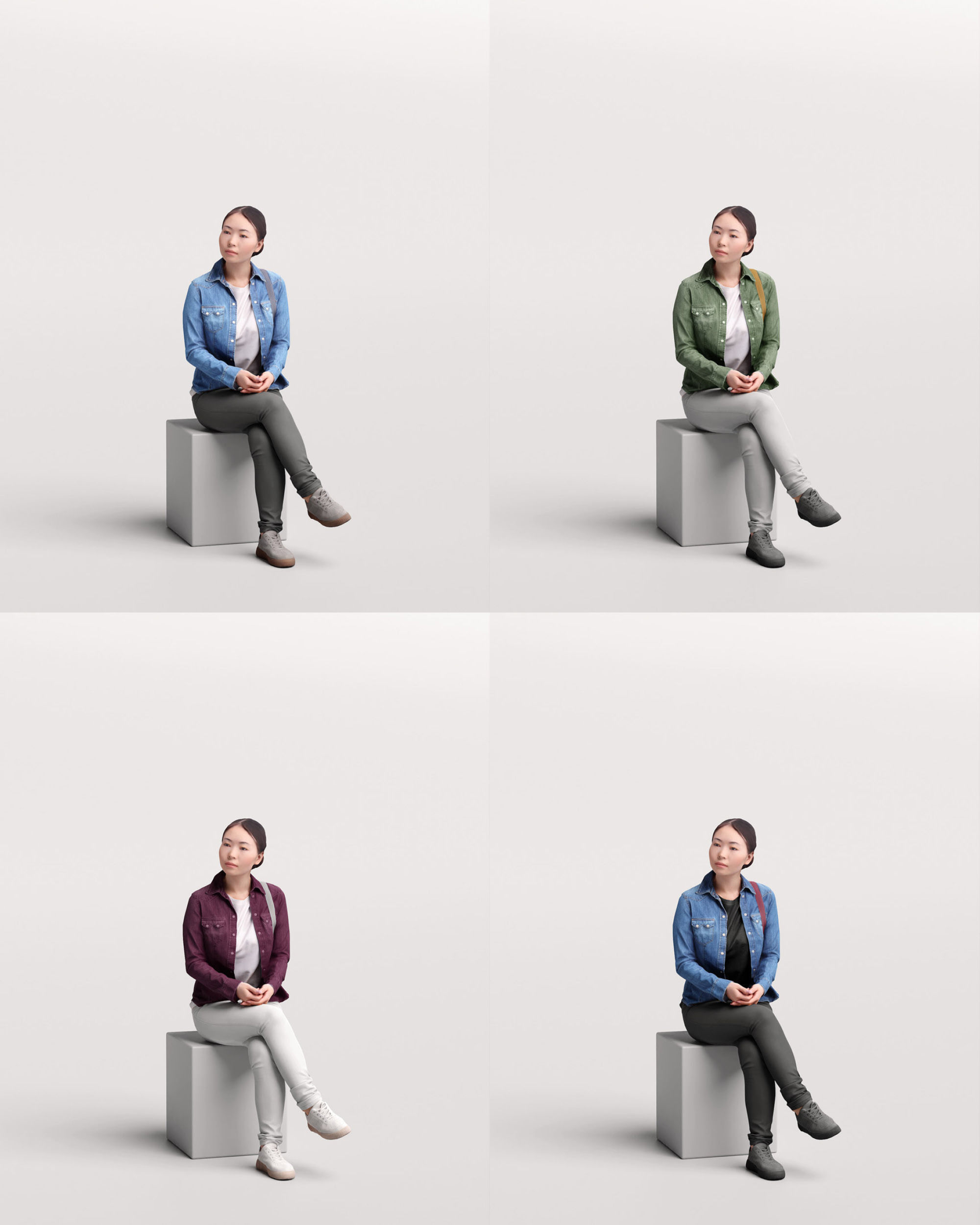 Humano 12- Collection 2203 - SITTING PEOPLE - 12 x 3D models  3D model_16