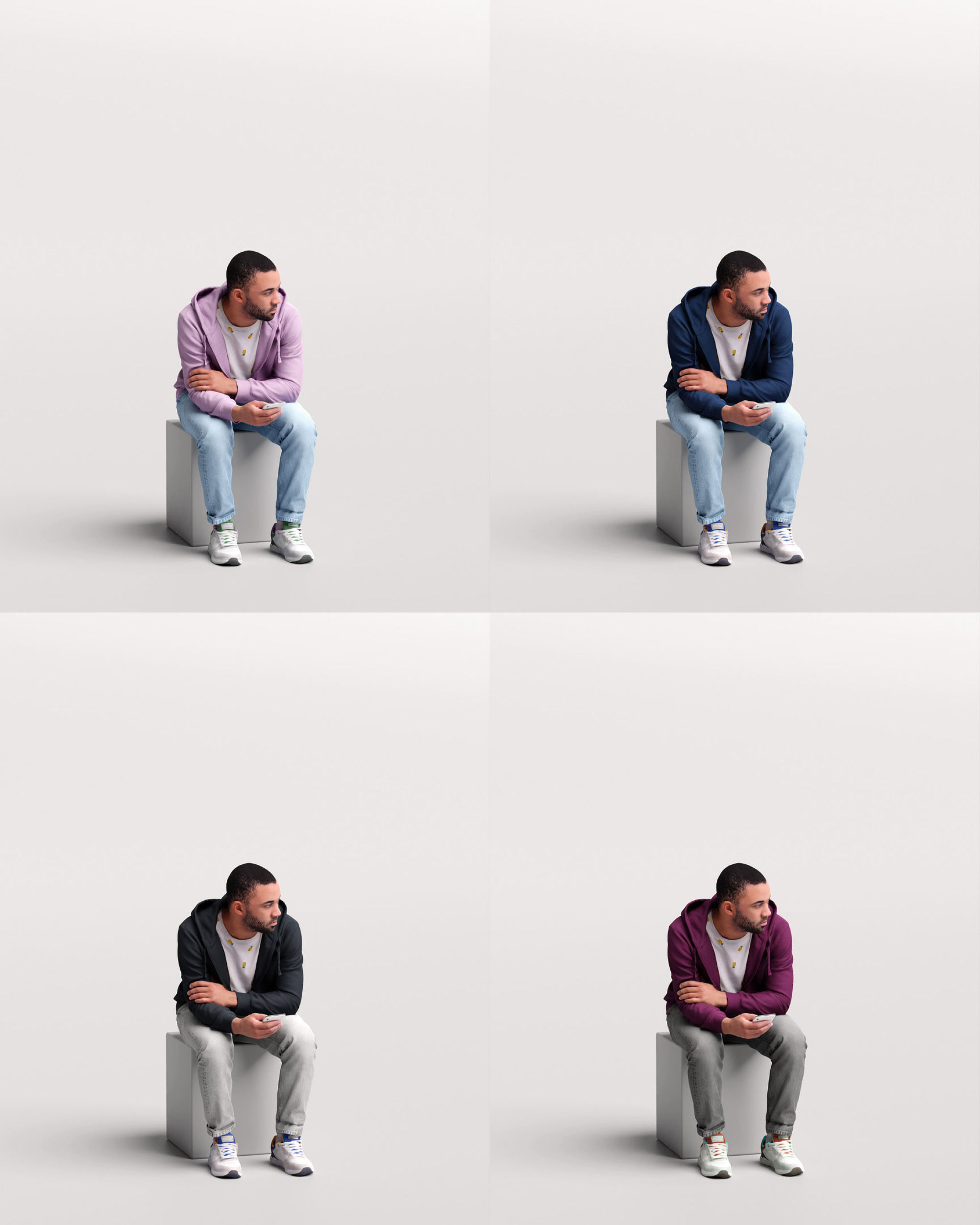 Humano 12- Collection 2203 - SITTING PEOPLE - 12 x 3D models  3D model_14