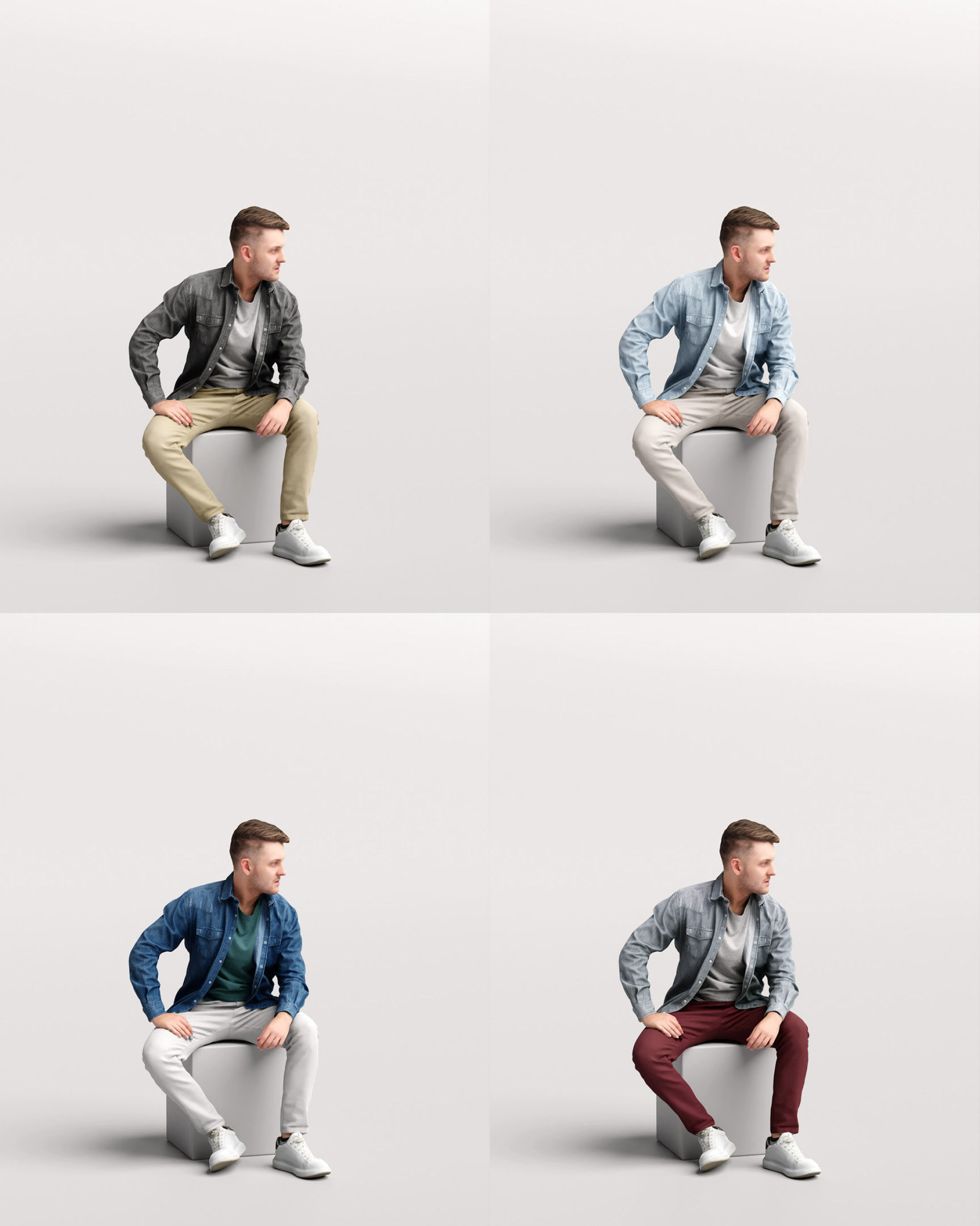 Humano 12- Collection 2203 - SITTING PEOPLE - 12 x 3D models  3D model_18