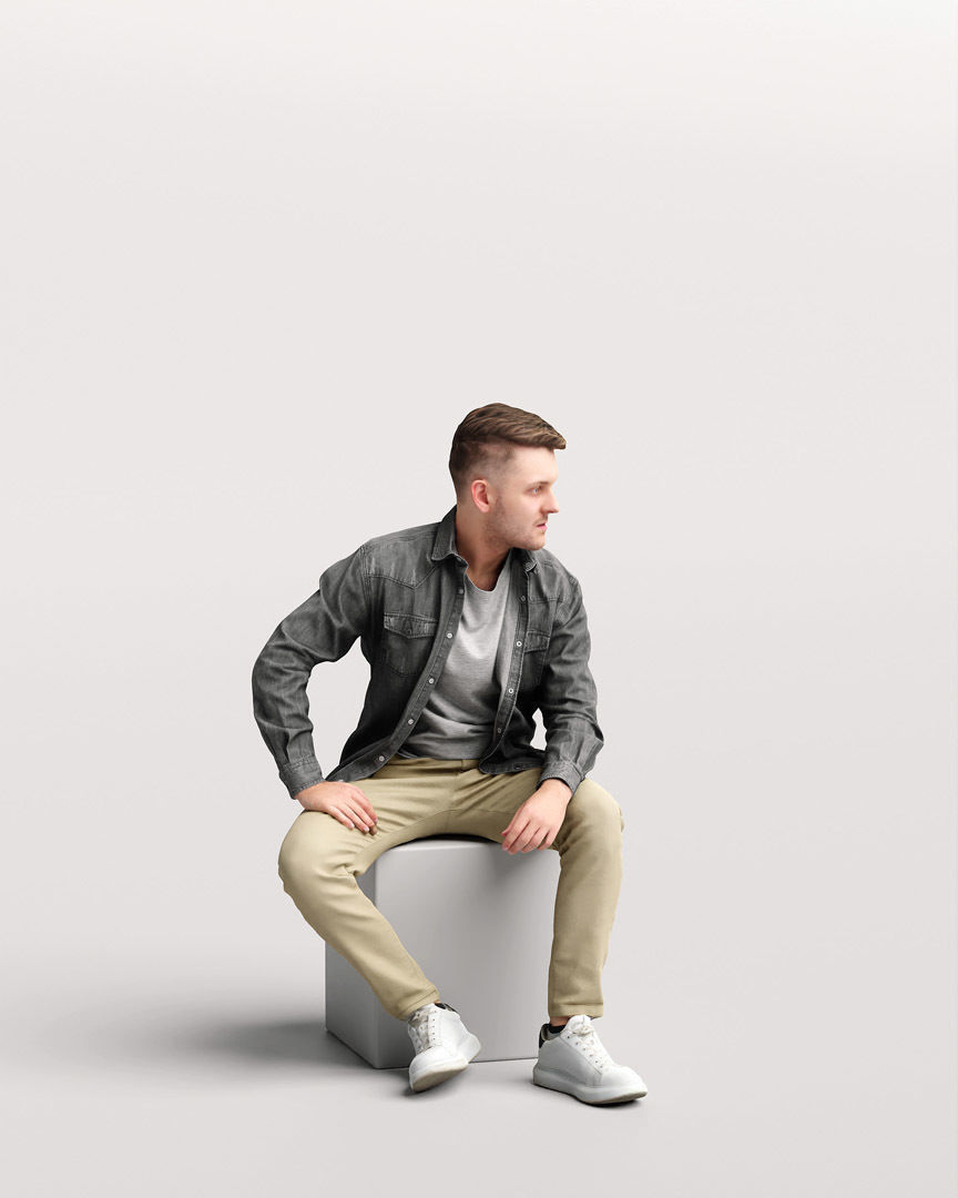 Humano 12- Collection 2203 - SITTING PEOPLE - 12 x 3D models  3D model_3