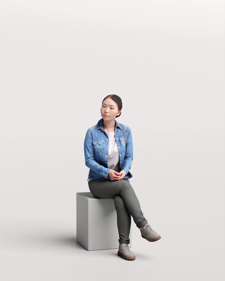 Humano 12- Collection 2203 - SITTING PEOPLE - 12 x 3D models  3D model_12
