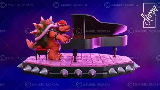 BOWSER - PEACHES - PIANO  3D print model