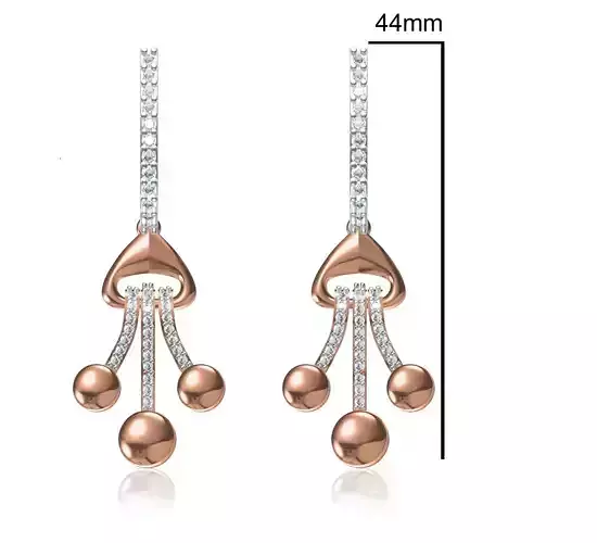 Women Stud Earring STL OBJ FBX JCD Details