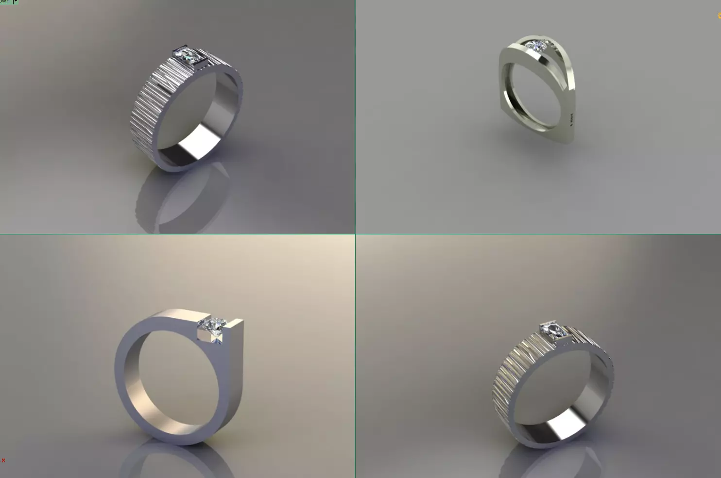 Italian Band Ring Set  3D Printable Rings Pack of 4 3D print model_0