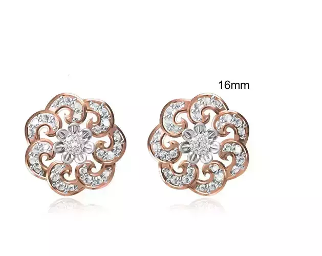 Women Stud Earring STL OBJ FBX JCD Details 3D print model