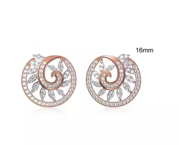 Women Stud Earring STL OBJ FBX JCD Details 3D print model