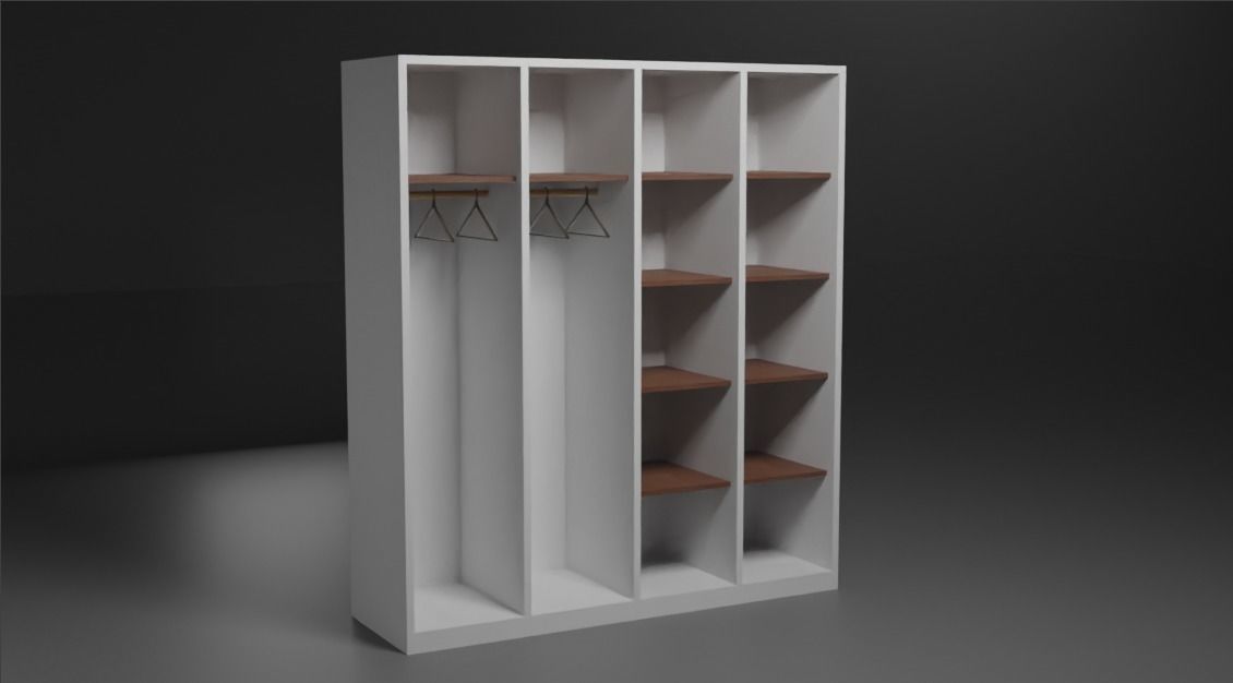 2 wardrobe  clothes in different sizes 3D model_3