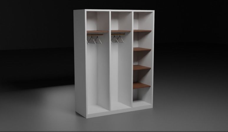 2 wardrobe  clothes in different sizes 3D model_1