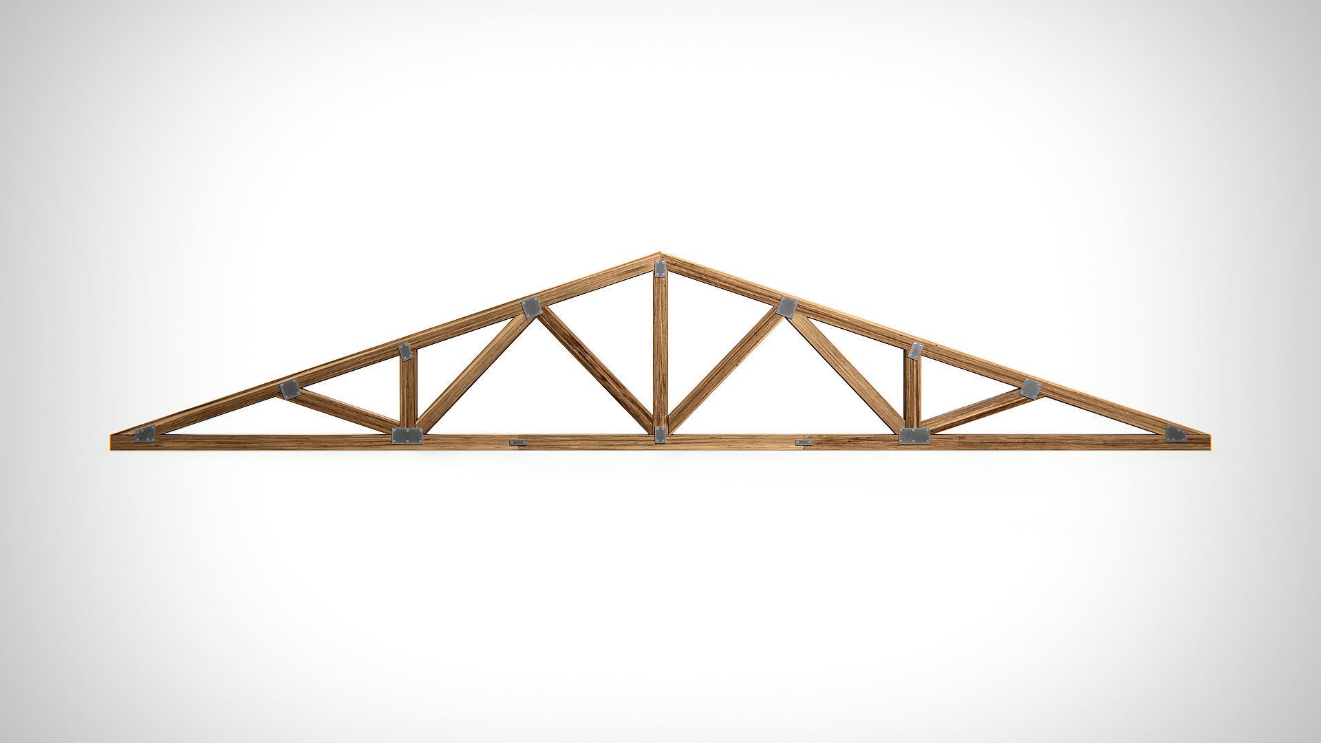 Wooden Truss Triple Fan PBR Low-poly 3D model_1