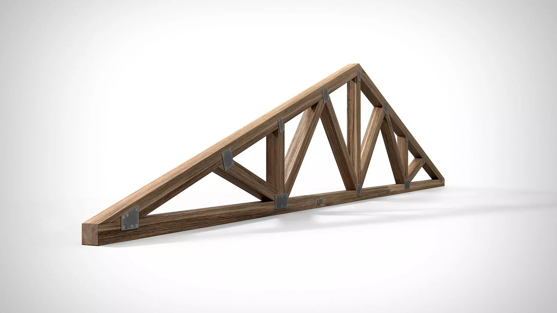 Wooden Truss Triple Fan PBR Low-poly 3D model_0
