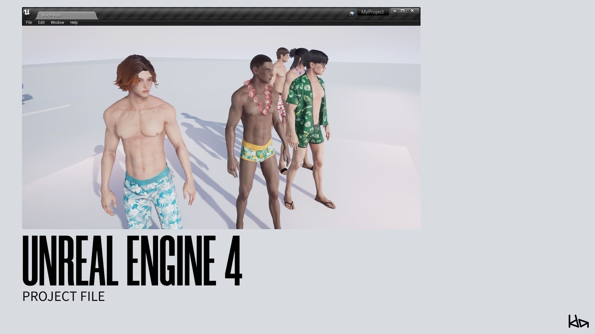 Beach Boys - Game Ready Low-poly 3D model_18