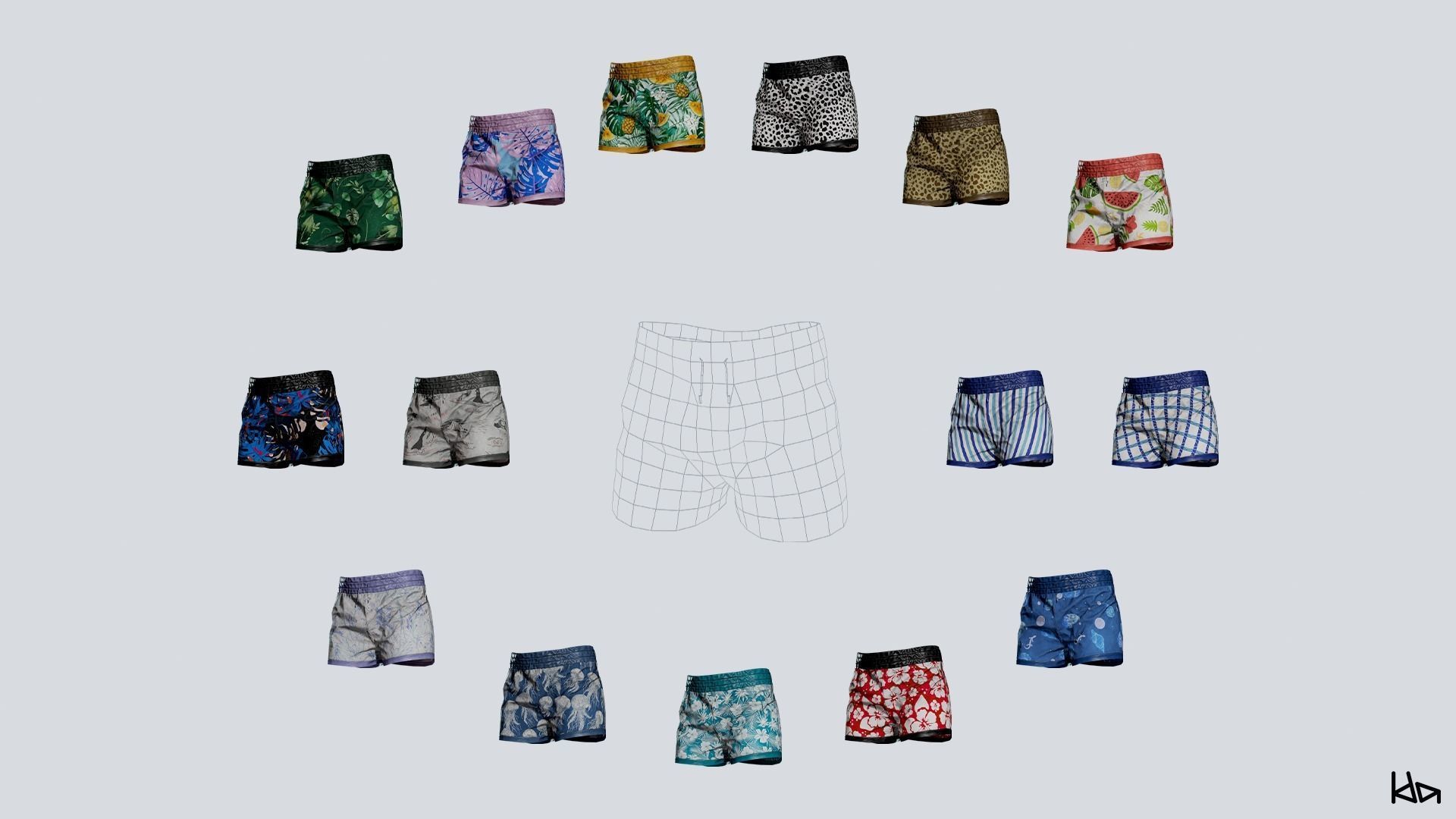 Beach Boys - Game Ready Low-poly 3D model_13