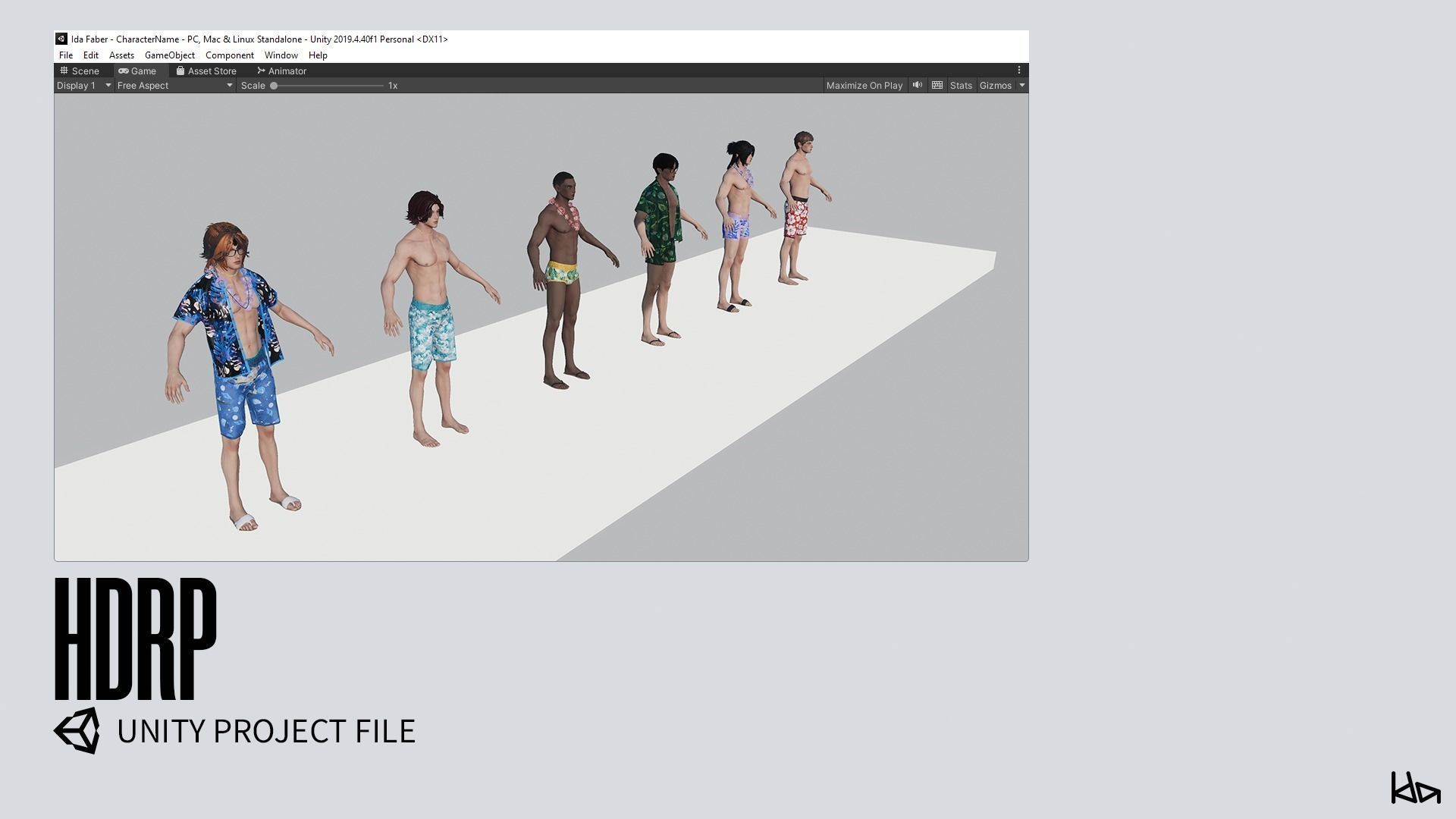 Beach Boys - Game Ready Low-poly 3D model_26