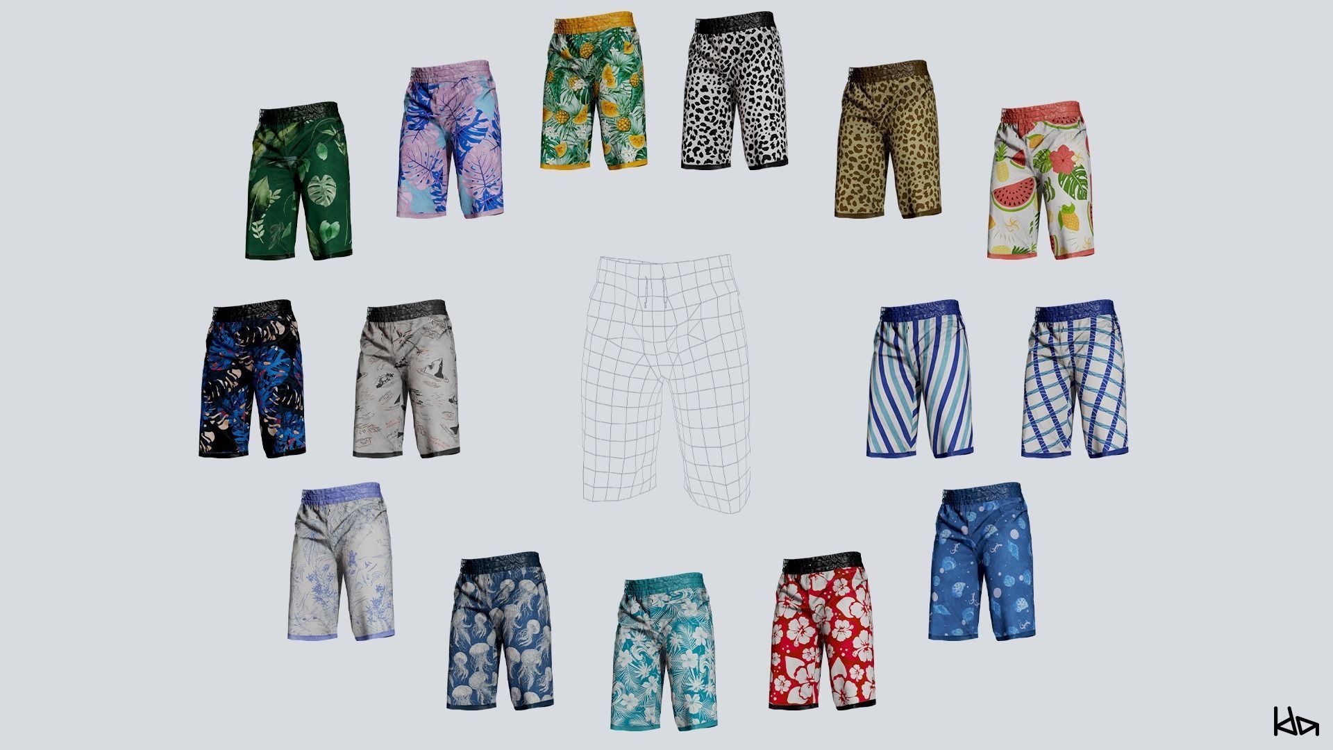 Beach Boys - Game Ready Low-poly 3D model_11