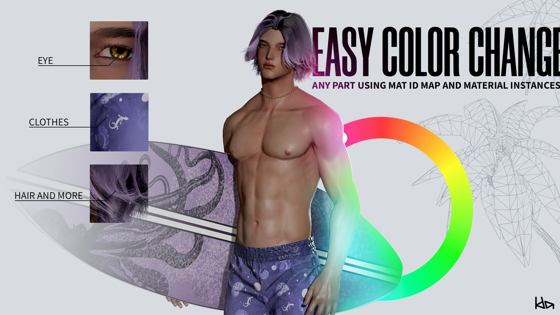 Beach Boys - Game Ready Low-poly 3D model_4