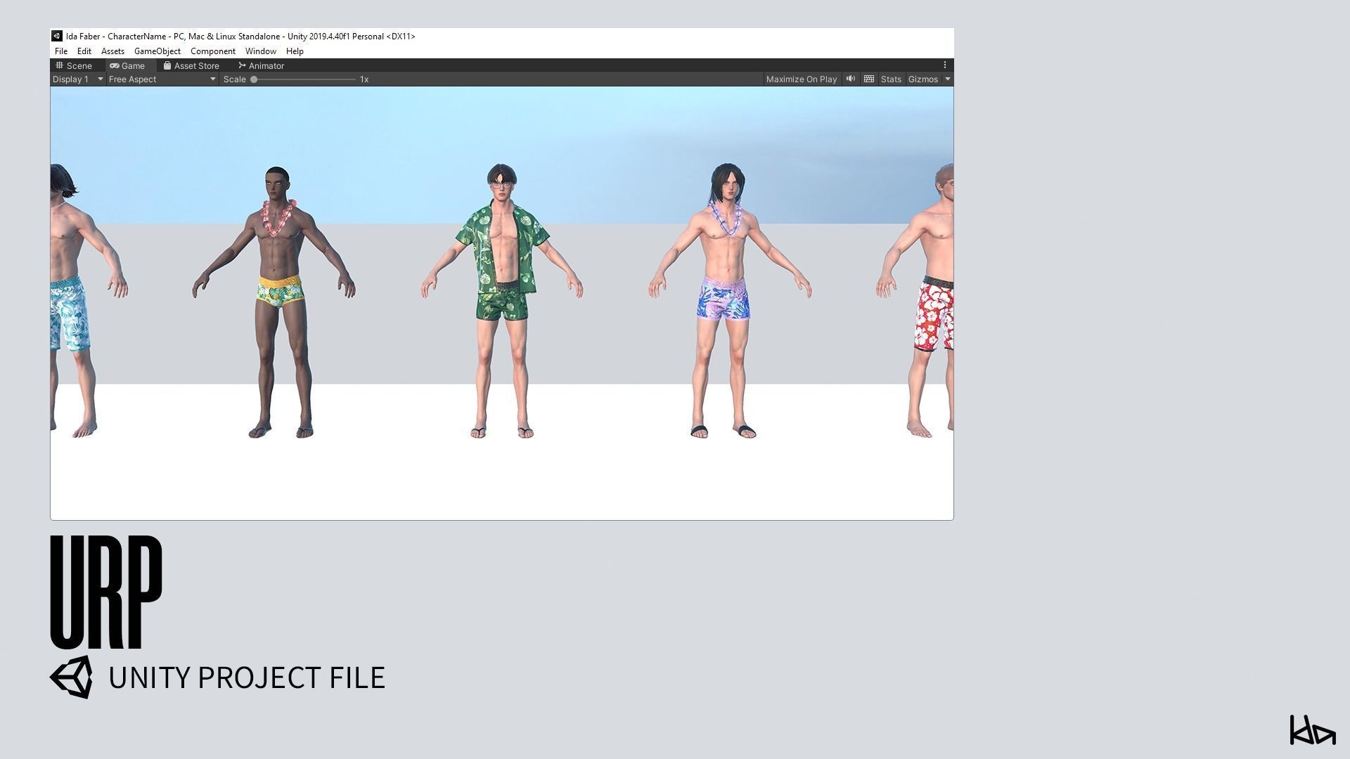 Beach Boys - Game Ready Low-poly 3D model_27