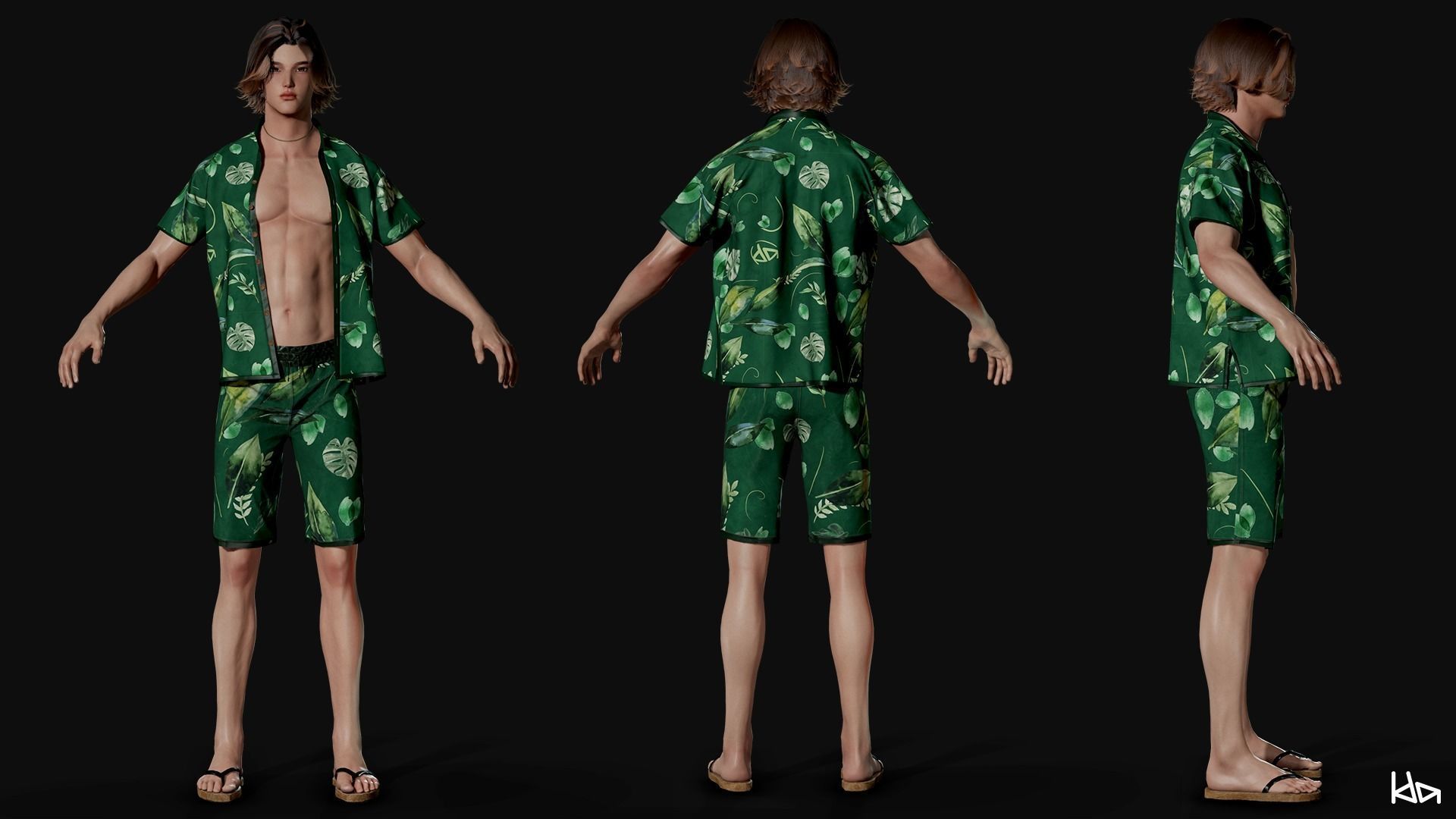 Beach Boys - Game Ready Low-poly 3D model_29