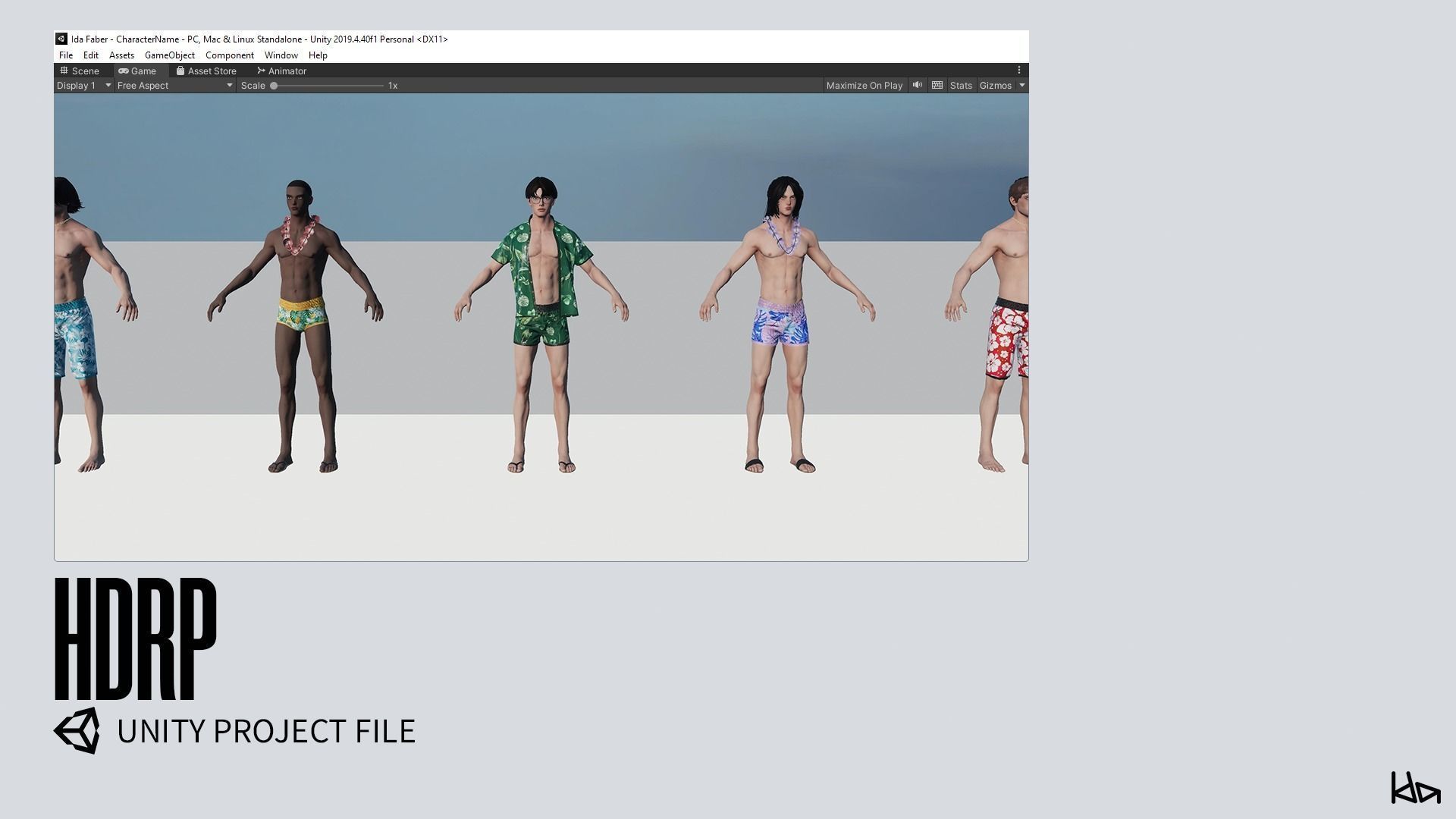 Beach Boys - Game Ready Low-poly 3D model_28