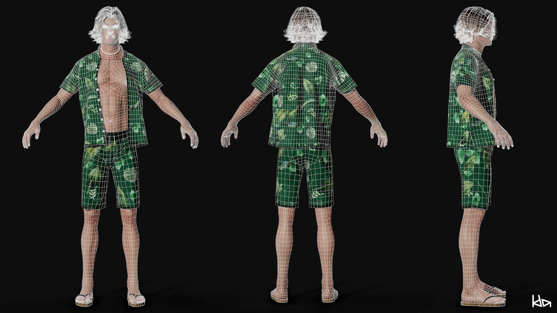 Beach Boys - Game Ready Low-poly 3D model_30