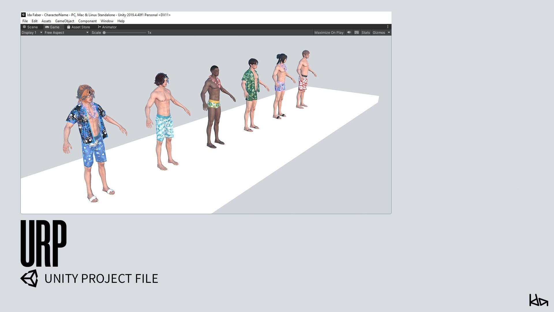 Beach Boys - Game Ready Low-poly 3D model_24