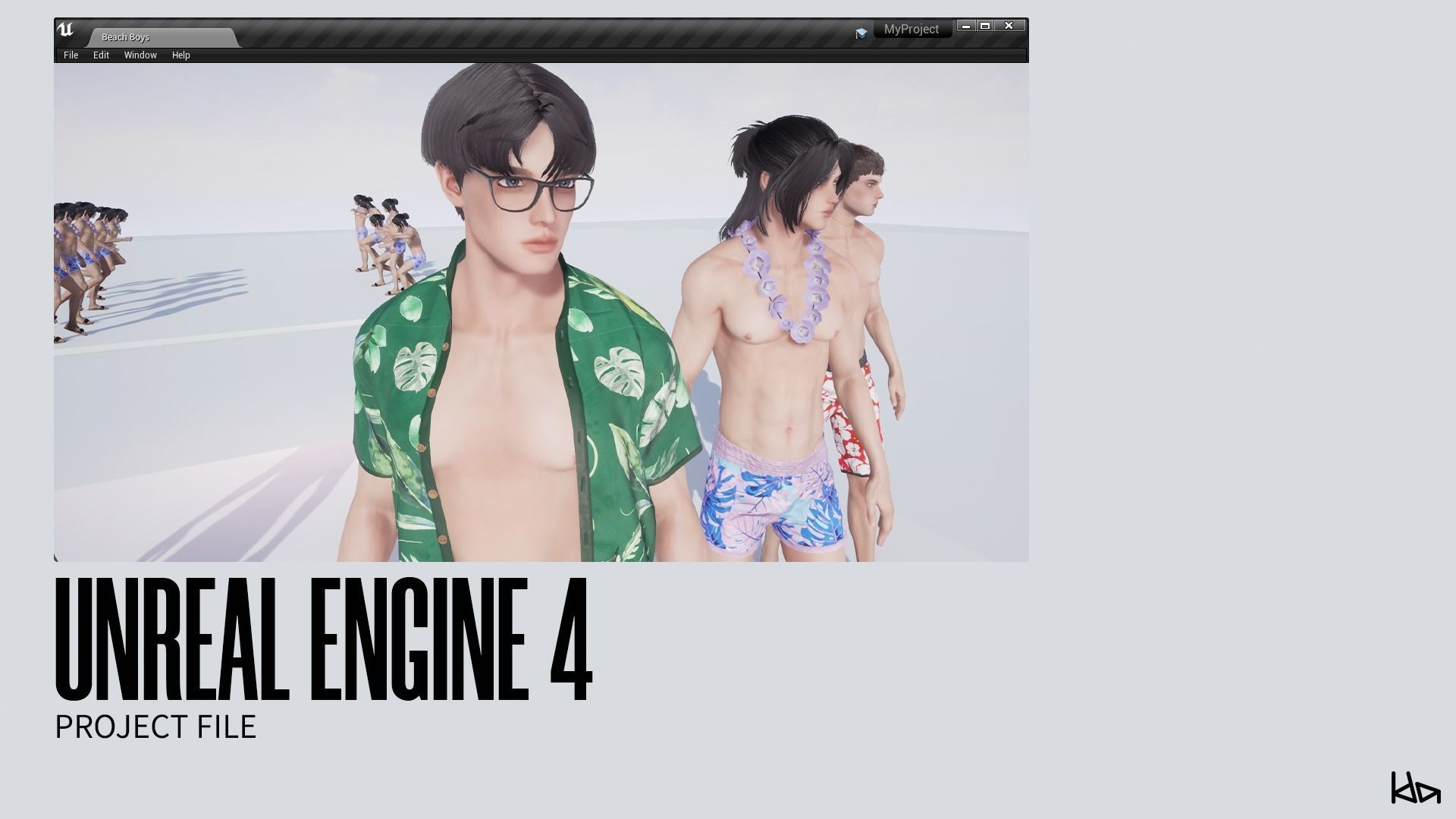 Beach Boys - Game Ready Low-poly 3D model_17