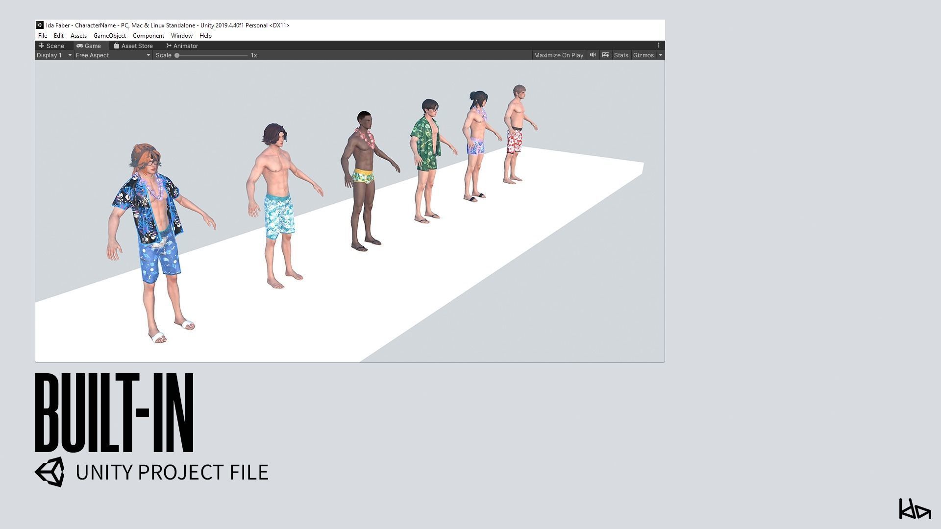 Beach Boys - Game Ready Low-poly 3D model_23