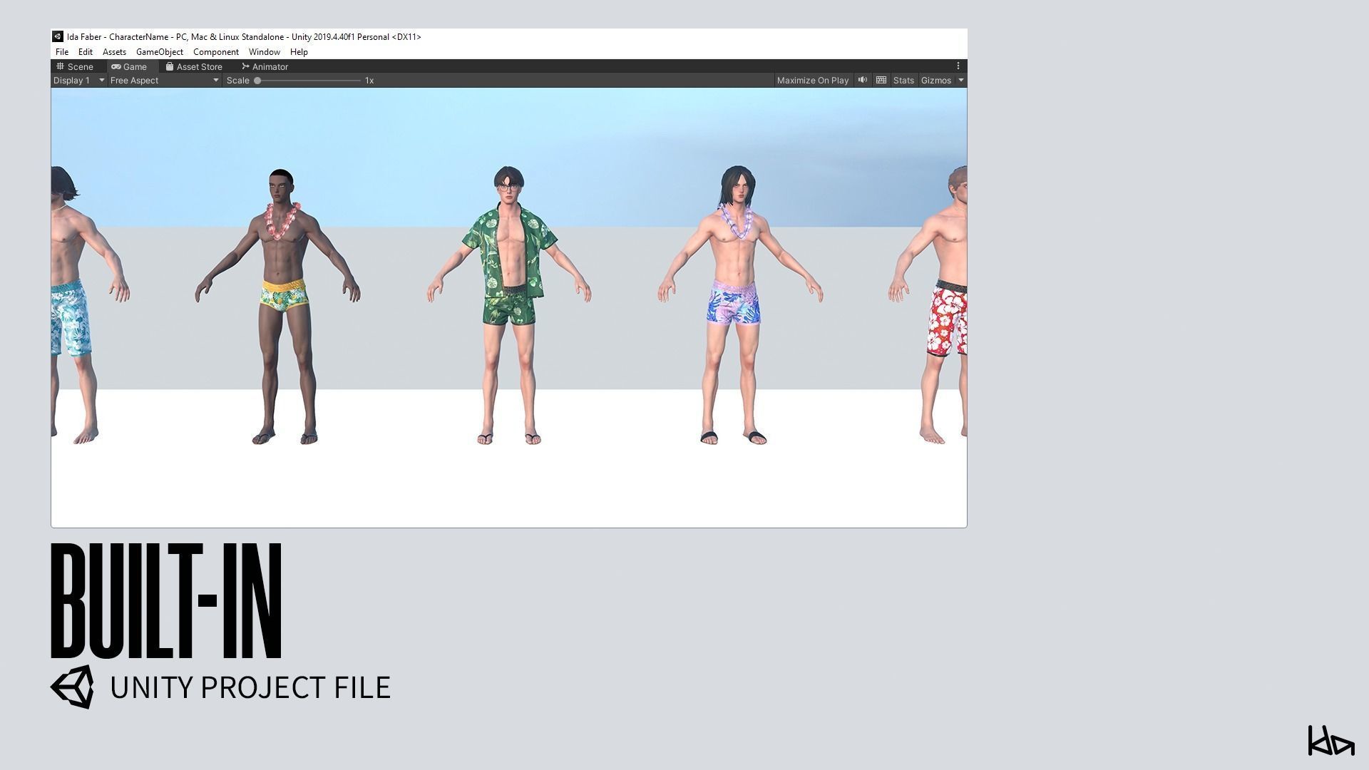 Beach Boys - Game Ready Low-poly 3D model_25
