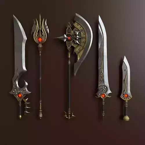 Fantasy weapon set 77 3D model