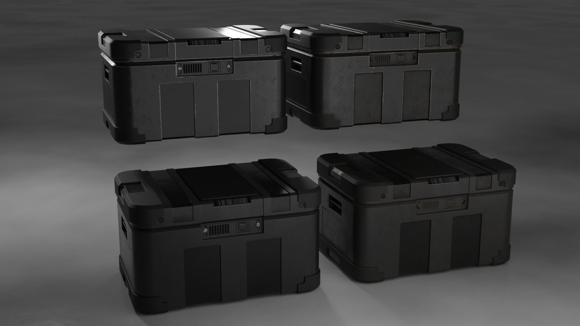 Sci-fi box Free low-poly 3D model_4