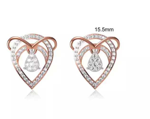 Women Stud Earring STL OBJ FBX JCD Details 3D print model