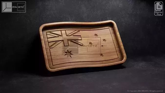 Australian Wavy Flag Tray - CNC Files for Wood