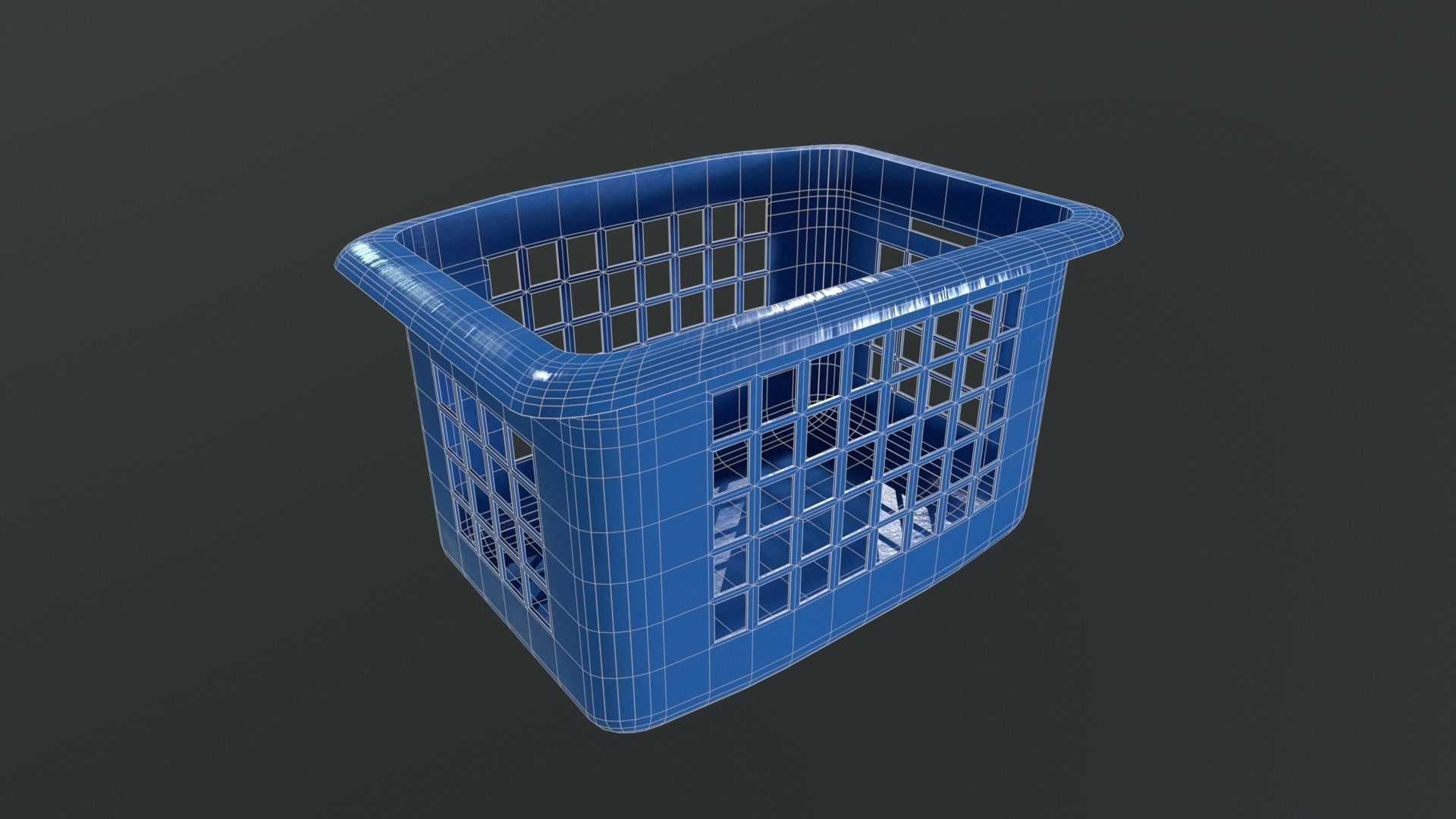 Plastic Basket 4k Low-poly 3D model_7