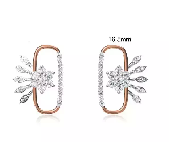 Women Stud Earring STL OBJ FBX JCD Details