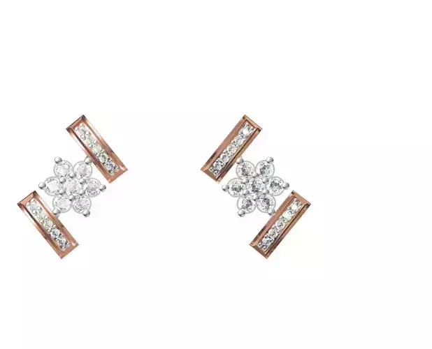 Women Stud Earring STL OBJ FBX JCD Details