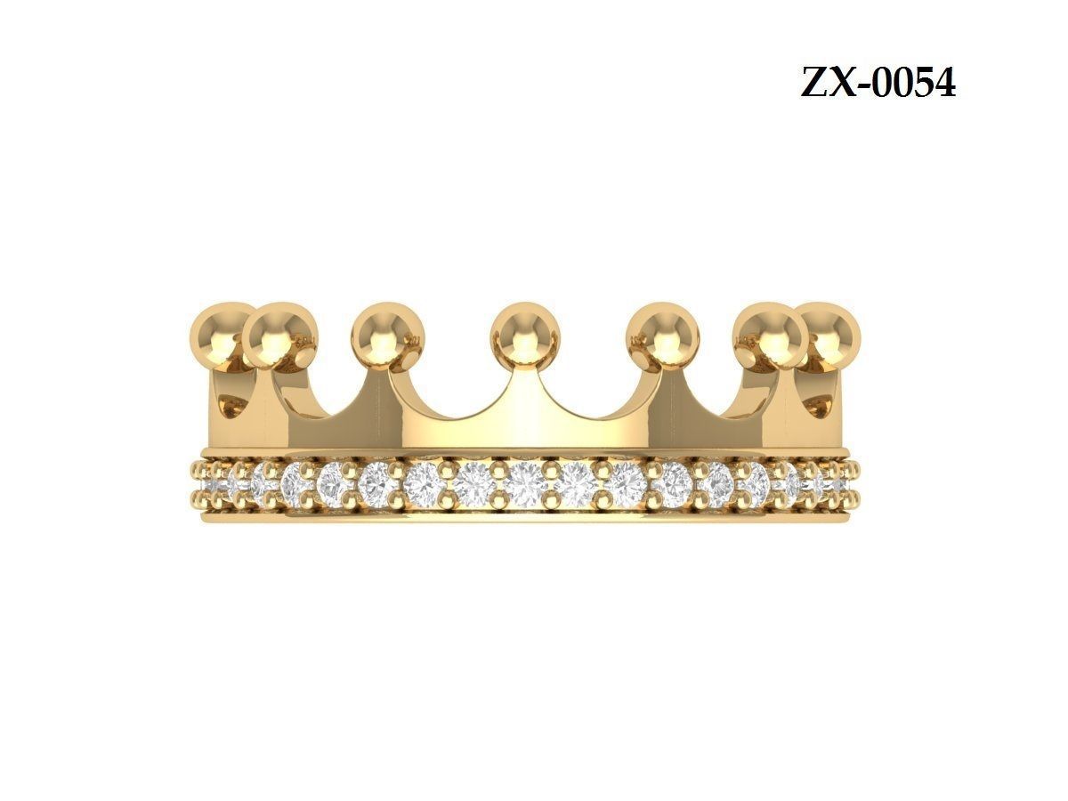Crown Ring 3D print model_13