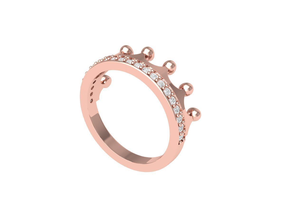 Crown Ring 3D print model_4