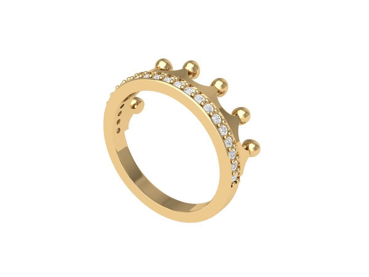 Crown Ring 3D print model_3