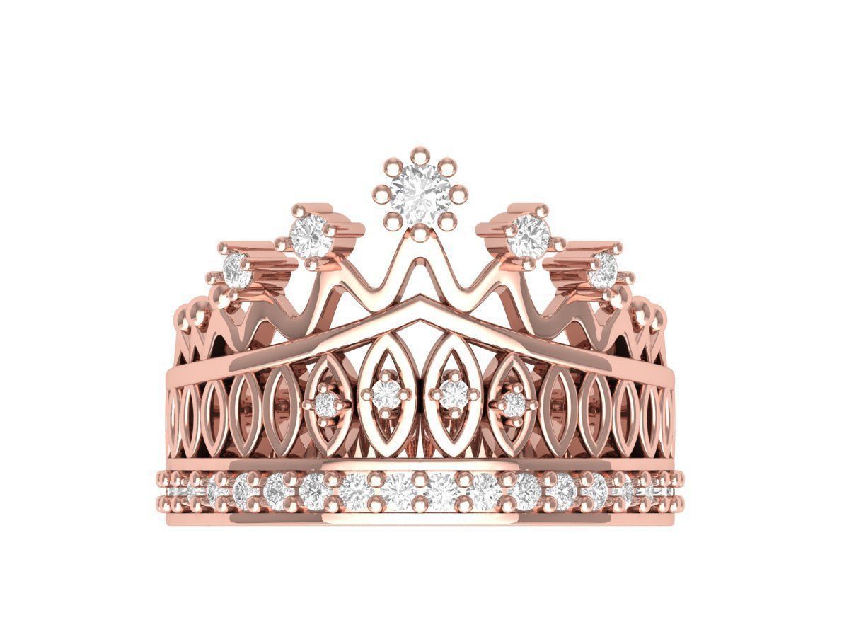 Crown Ring 3D print model_2