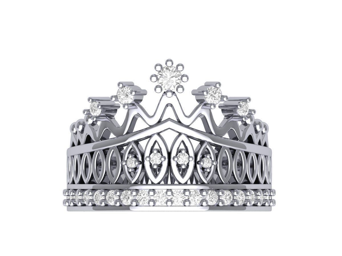 Crown Ring 3D print model_1
