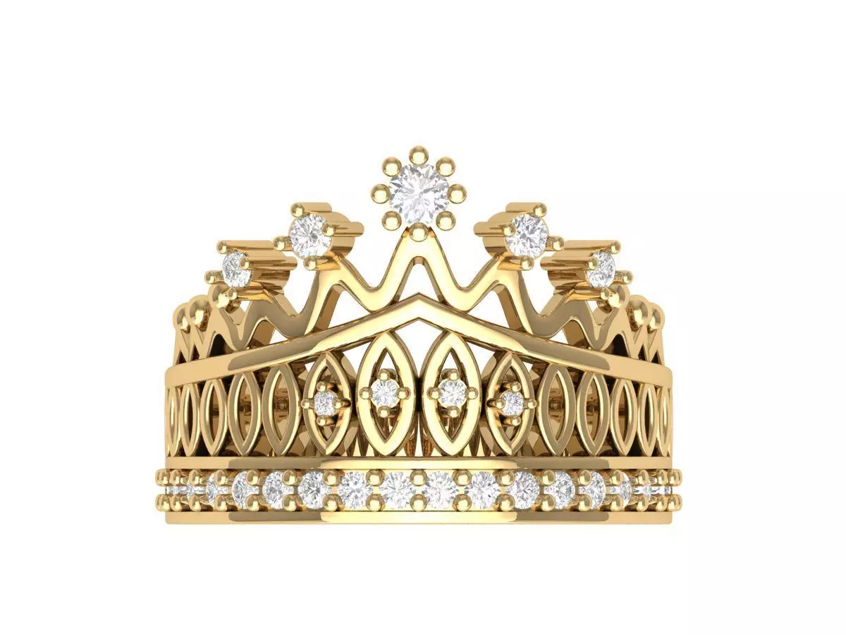 Crown Ring 3D print model_0