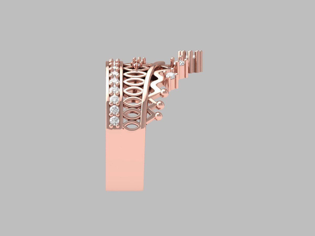 Crown Ring 3D print model_7