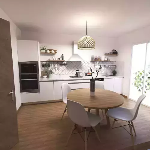 MODERN AND SIMPLE KITCHEN IN WHITE COLOR