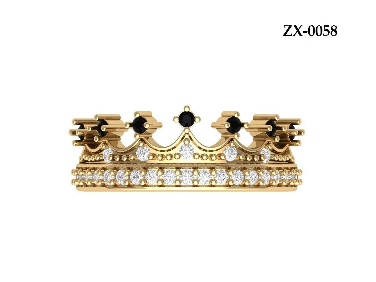 Crown Ring 3D print model_13